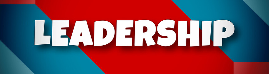 Leadership - text written on colourful background