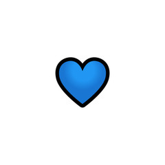 Blue Heart Vector Icon. Isolated Heart Cartoon Style Emoji, Love Emoticon Illustration	