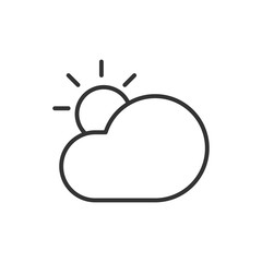 Sun and cloud icon. Weather symbol. Vector Illustration