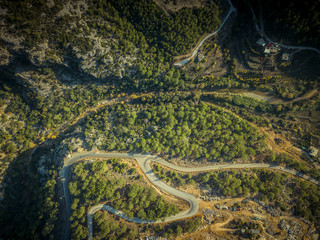 mountain road from a bird's-eye view