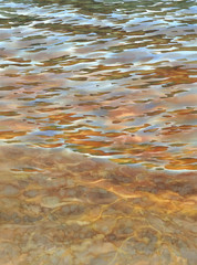 Sunny water with transparent waves watercolor background