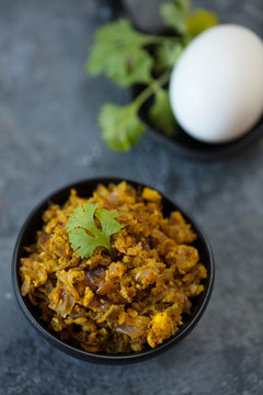 fried egg with parsley