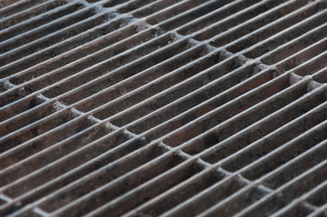 diagonal pattern of a barbecue iron grill 