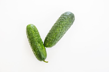 Cucumbers on a white background