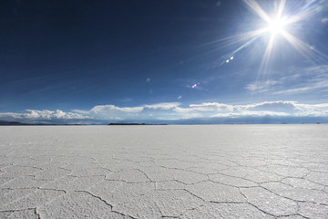 Uyuni salt desert in Bolivia 