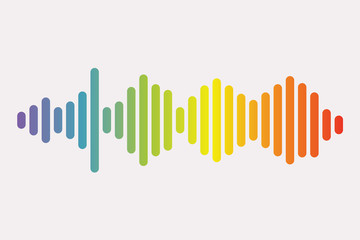 Colorful sound waves. Isolated design symbol. Rainbow music background. Music wave player. Color equalizer element. .Jpeg