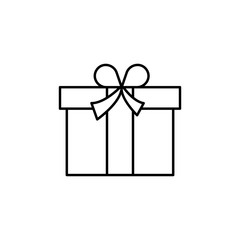 gift line illustration icon on white background
