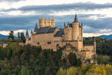 Fototapeta na wymiar El Alcázar one of the castles one of the most famous castles in the world in the city of Segovia, a world heritage site by Unesco (Spain)