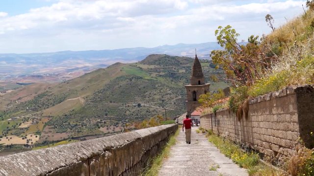 Agira, a typical Sicilian hinterland town, with its churches, the castle and the spectacular view of Mount Etna and Lake Pozzillo.