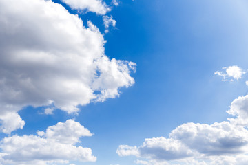Blue sky background with clouds.