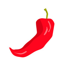 Hot chili or jalapeno pepper flat vector icon for apps and websites