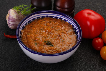 Famous Spanish gazpacho tomato soup