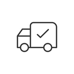 Delivery done icon. Truck symbol. Vector Illustration