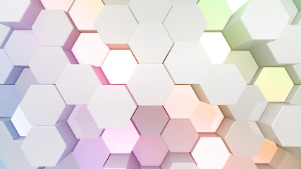 Light Block illumination neon Wall Bump 3D illustration abstract background.