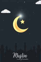 Obraz na płótnie Canvas Ramadan Kareem greeting card template with islamic banner background design