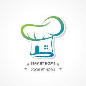 Illustration for Stay Home And Cook Food Concept