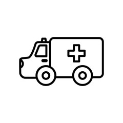 ambulance vehicle icon, line style