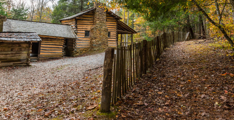 The Elijah Oliver Log Cabin in Cades Cove, Smokey Mountains National Park, Tennesee, USA