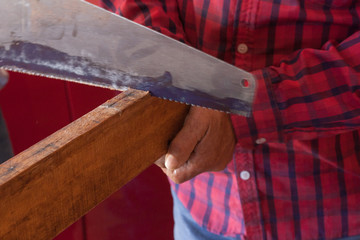 man with saw