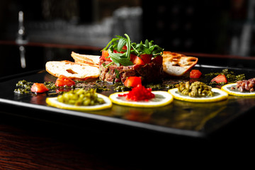 restaurant tartar food gourmeet delicious