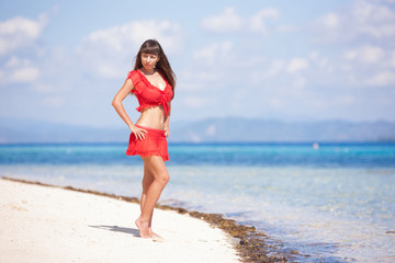 Fototapeta na wymiar Philippines, woman in red underwear