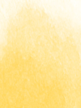 Yellow watercolor stains, splashes, brush strokes on white paper. Beautiful background Design, template, free space.