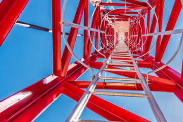 Tower crane on a construction site in the mountains mountains