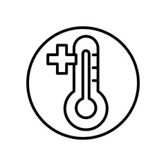 temperature thermometer icon, line style