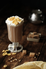 coffee with cream in a rustic style
