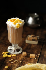 coffee with cream in a rustic style
