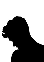 male, female,  profile picture, silhouette. Of the page	