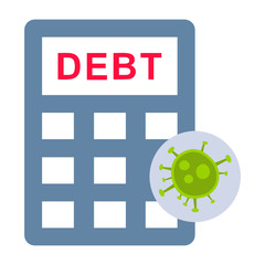 Budget and financial damage of the coronavirus concept vector icon design, viral pandemic Economic consequences on white background 