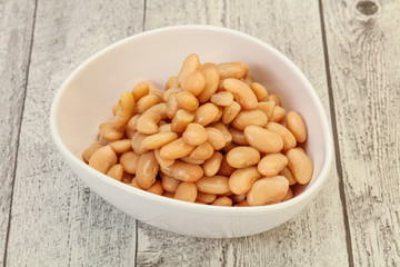 White beans kidney in the bowl