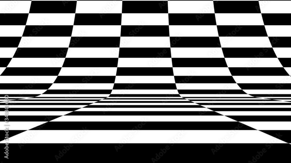 Poster black and white pattern checkers vertical. future geometric patterns motion background. seamless loo