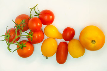 tomatoes, vegetables on isolated background, fresh tomatoes, background with vegetables
