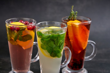 winter drinks with herbs and fruits