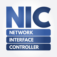 NIC - Network Interface Controller acronym, technology concept background