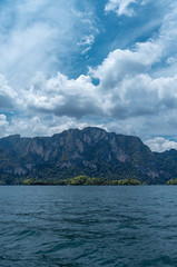 Khao Sok National Park and Cheo Lan Lake. Thailand. Mountains and lake.