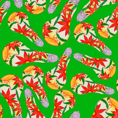 incandescent lamp fantastic sunny world inside a lamp with flowers and petals,seamless