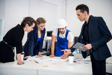 Business team discussing a new financial project