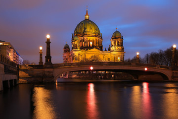 Berlin Cathedral , Berliner Dome at night, Germany