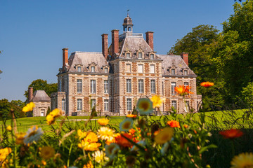 Obraz premium Schloss Balleroy Westseite in der Normandie in Frankreich