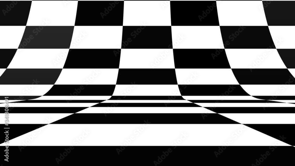 Poster black and white pattern checkers vertical. future geometric patterns motion background. seamless loo