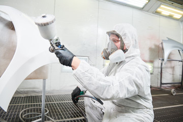 car painting in chamber. automobile repair service