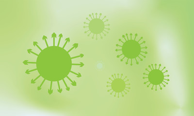 green abstract Corina-19 virus illustration with arrows