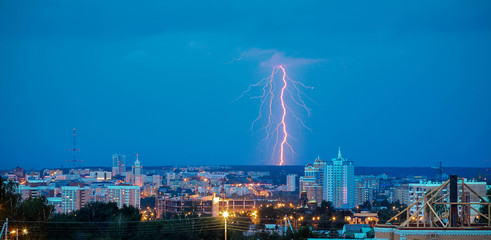 lightning over the city