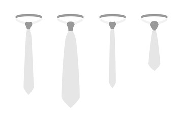 Set of realistic ties isolated on white background. Vector illustration