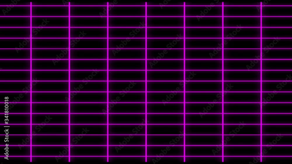 Poster purple holographic grid matrix vertical motion graphic element. abstract technologic black backgroun