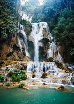 Kuang Si Falls, Luang Prabang, Loas, Southeast Asia
