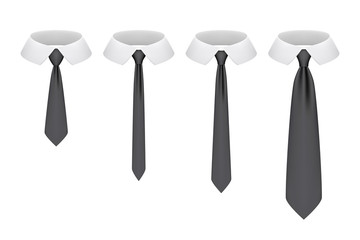 Set of realistic ties isolated on white background. Vector illustration
